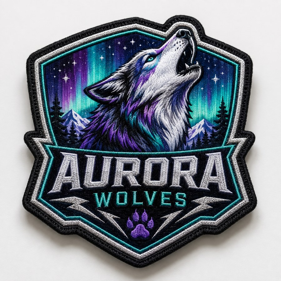 Example full-colour DTF embroidered team patch