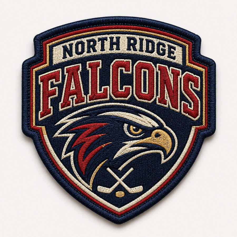 Example standard embroidered sports team patch
